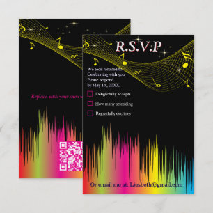 Muziekvieringsthema's RSVP Kaartje