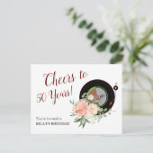 muziekvinylrecord Uitnodiging Briefkaart (Staand voorkant)