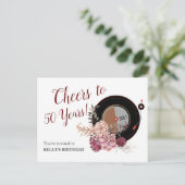 muziekvinylrecord Uitnodiging Briefkaart (Staand voorkant)