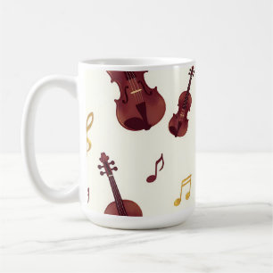 Muziekviolinen Naadloos Patroon Koffiemok