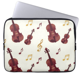 Muziekviolinen Naadloos Patroon Laptop Sleeve