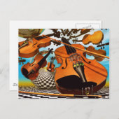 Muziekviool Briefkaart (Voorkant / Achterkant)