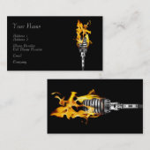 MuziekVisitekaartje - Flaming-microfoon Visitekaartje (Voorkant / Achterkant)