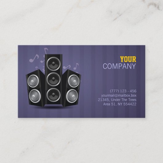 muziekvisitekaartje visitekaartje (Voorkant)
