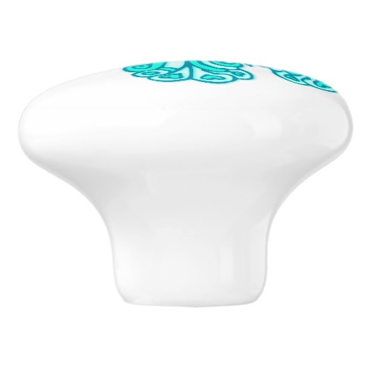 Muziekvlinder met inkt kunstdeurknop keramische knop (Zijkant)