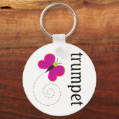 Muziekvlinder met Trumpet Sleutelhanger (Voorkant)