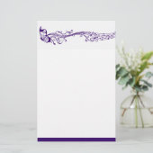 Muziekvlinder paars briefpapier (Staand voorkant)