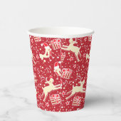 Muziekvogels en rendierrode kerstbekertjes papieren bekers (Rechts)
