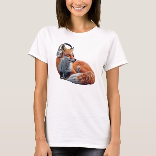 Muziekvos grappig t-shirt (Voorkant)