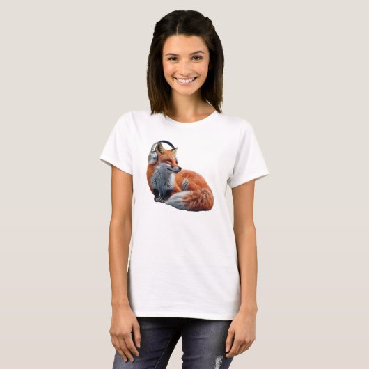 Muziekvos grappig t-shirt (Voorkant volledig)