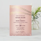 Muziekweduwschap Modern Roos Gold Background Kaart (Staand voorkant)