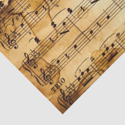 Muziekweefsel met gouden pagina's tissuepapier