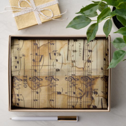 Muziekweefsel met gouden pagina's tissuepapier (Geschenk)