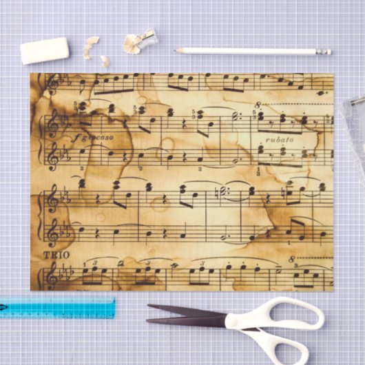 Muziekweefsel met gouden pagina's tissuepapier (Craft)