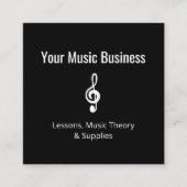Muziekwinkel Treble Clef Zwart Wit Korting Klantenkaartje (Voorkant)