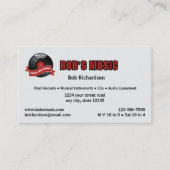 muziekwinkel voor platenzaken visitekaartje (Voorkant)