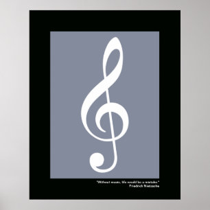 muziekwitte troebelen poster