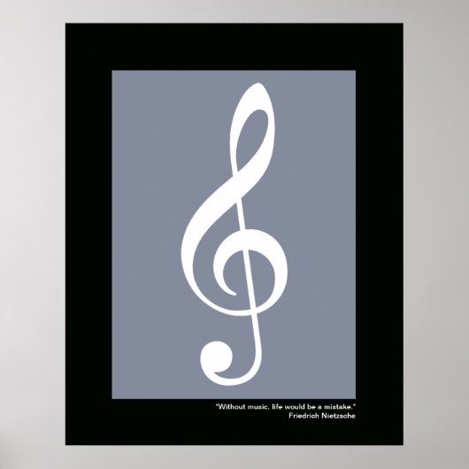 muziekwitte troebelen poster (Voorkant)
