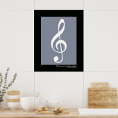 muziekwitte troebelen poster (Keuken)