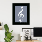 muziekwitte troebelen poster (Thuiskantoor)
