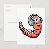 Muziekworm Briefkaart (Voorkant / Achterkant)