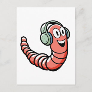 Muziekworm Briefkaart