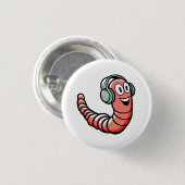 Muziekworm Ronde Button 3,2 Cm (Voorkant /achterkant)