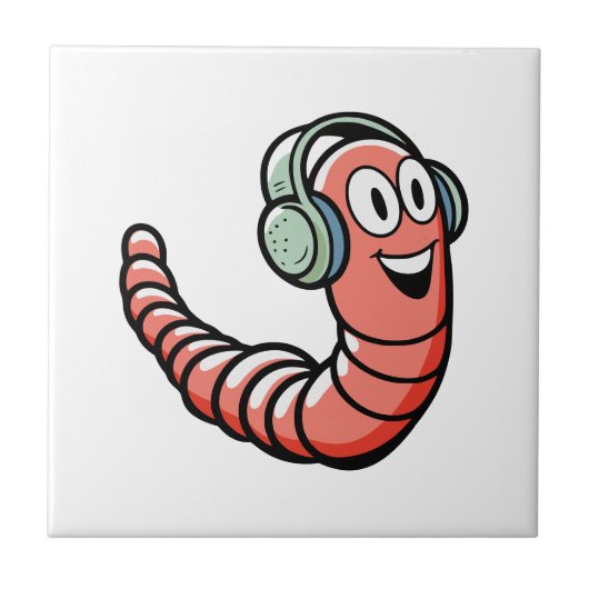 Muziekworm Tegeltje (Voorkant)
