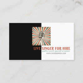 Muziekzanger Vocalist Hire Microfoon Fotokaart Visitekaartje