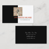 Muziekzanger Vocalist Hire Microfoon Fotokaart Visitekaartje (Voorkant / Achterkant)