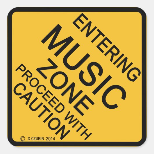 Muziekzone invoeren vierkante sticker (Voorkant)