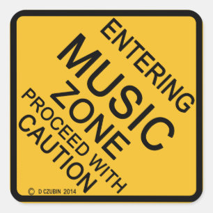 Muziekzone invoeren vierkante sticker
