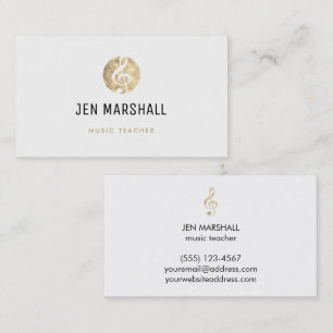 muzieleraar elegant faux gouden foliezakjes visitekaartje