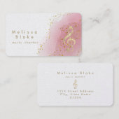 muzieleraar faux gouden folie treuzelt in opgerold visitekaartje (Voorkant / Achterkant)