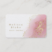 muzieleraar faux gouden folie treuzelt in opgerold visitekaartje (Voorkant)