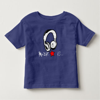 MuZiK is... Toddler TShirt met hoofdtelefoon en st
