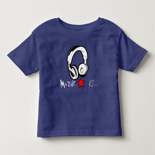 MuZiK is... Toddler TShirt met hoofdtelefoon en st (Voorkant)