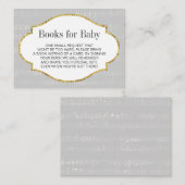Muzikaal Baby shower Breng een boek Insert Informatiekaartje (Voorkant / Achterkant)