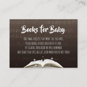 Muzikaal Baby shower Breng een boek Insert Informatiekaartje
