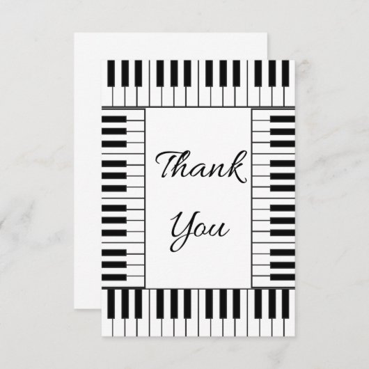 Muzikaal bedankje 2 bedankkaart (Voorkant / Achterkant)