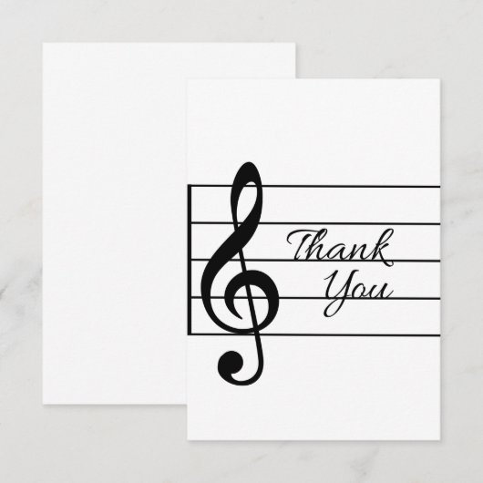 Muzikaal bedankje 3 bedankkaart (Voorkant / Achterkant)