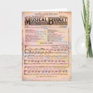 Muzikaal budget Kerstmis Feestdagen Kaart