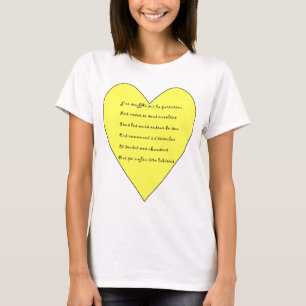 Muzikaal gedicht-shirt met hart en mandala t-shirt