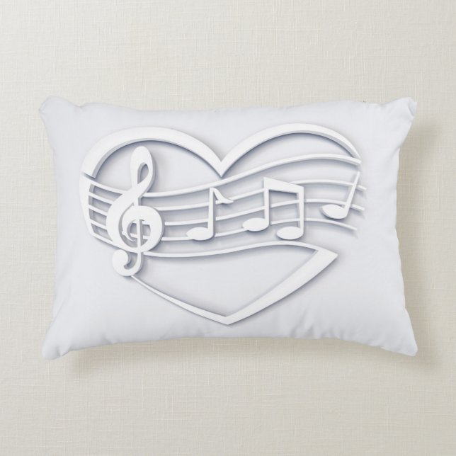 "Muzikaal hart" Decoratief Kussen (Voorkant)