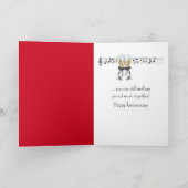 Muzikaal Hart met Piano Keys Jubileum Kaart (Binnen)