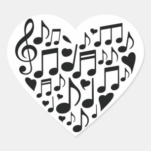 Muzikaal Hart Ontwerp Muzieknoten Thema Sticker