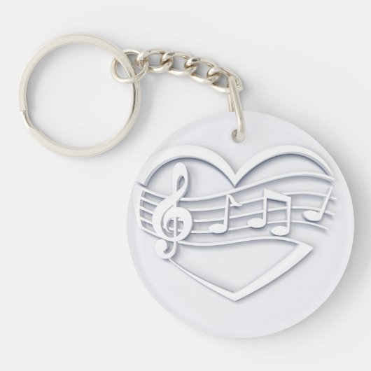 Muzikaal hart sleutelhanger (Voorkant)
