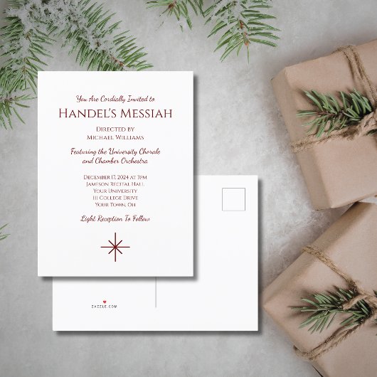 Muzikaal kerstconcert Elegant Holiday Uitnodiging Briefkaart