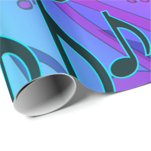 Muzikaal patroon dromerige wervelende muzieknoten cadeaupapier
