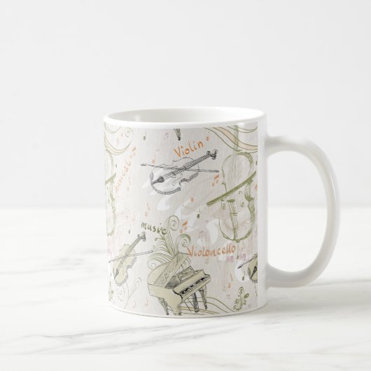 Muzikaal patroon koffiemok (Rechts)